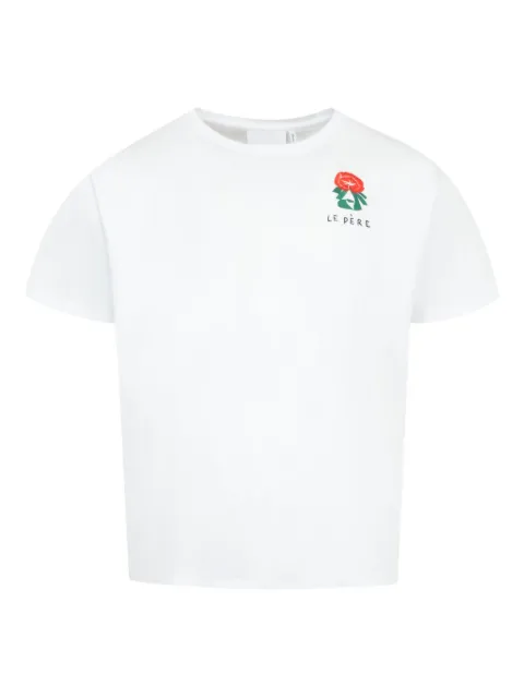 Le Pere floral-embroidered T-shirt