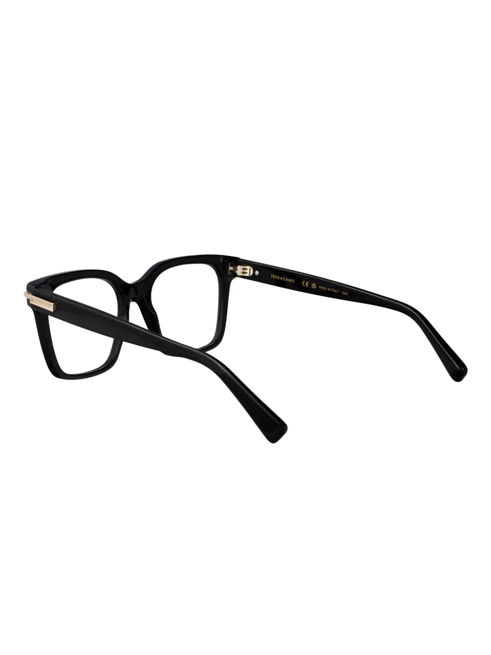 Ferragamo Eyewear Rectangle-frame Logo-detail Glasses In Gold