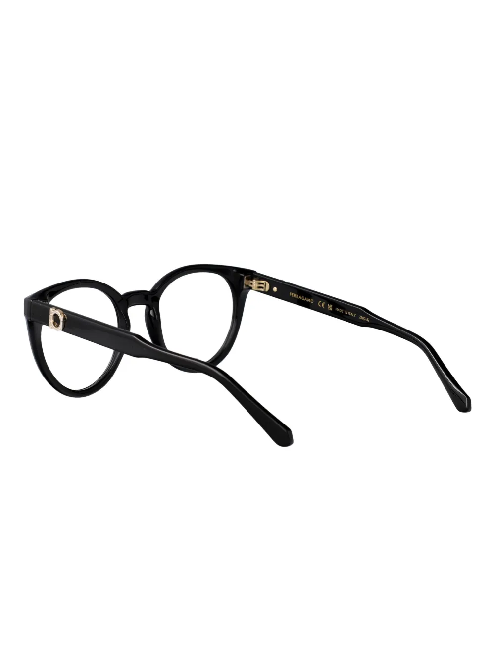 Ferragamo Eyewear Bril met rond montuur Zwart