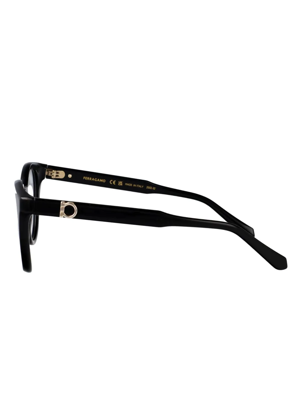 Ferragamo Eyewear Bril met rond montuur Zwart