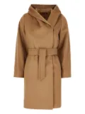 Max Mara hooded belted wool coat - Brown