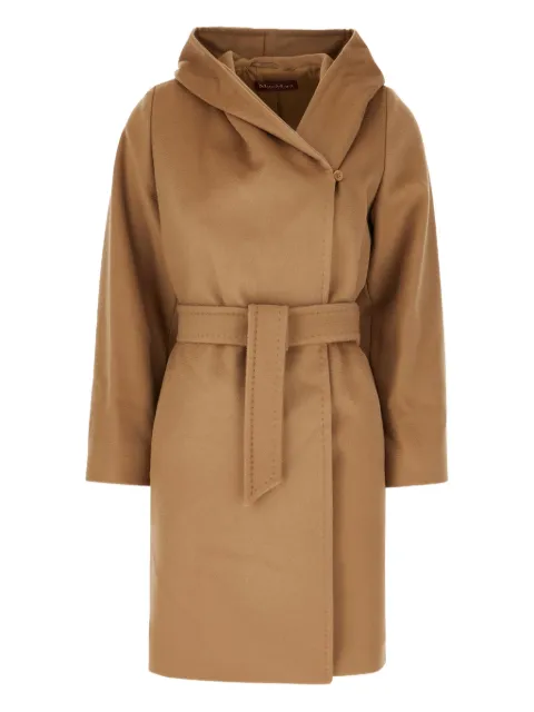 Max Mara hooded belted wool coat