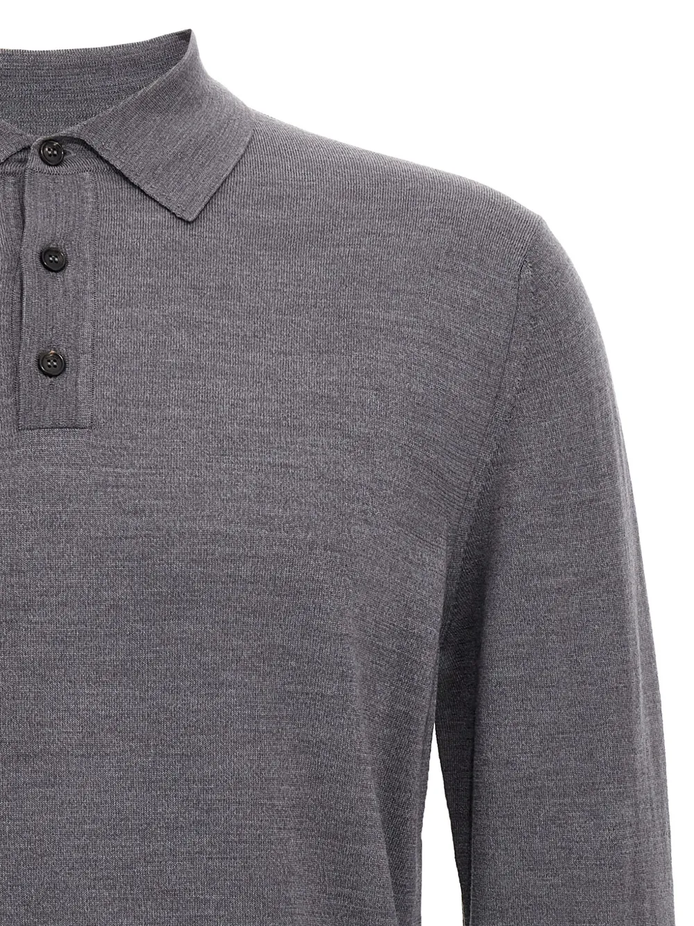 Zanone fine-knit polo shirt Grijs
