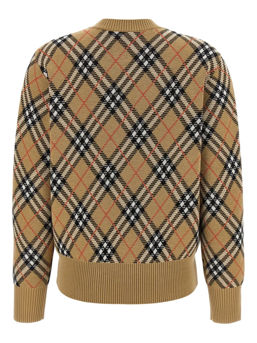 Burberry Geruite wollen trui Beige