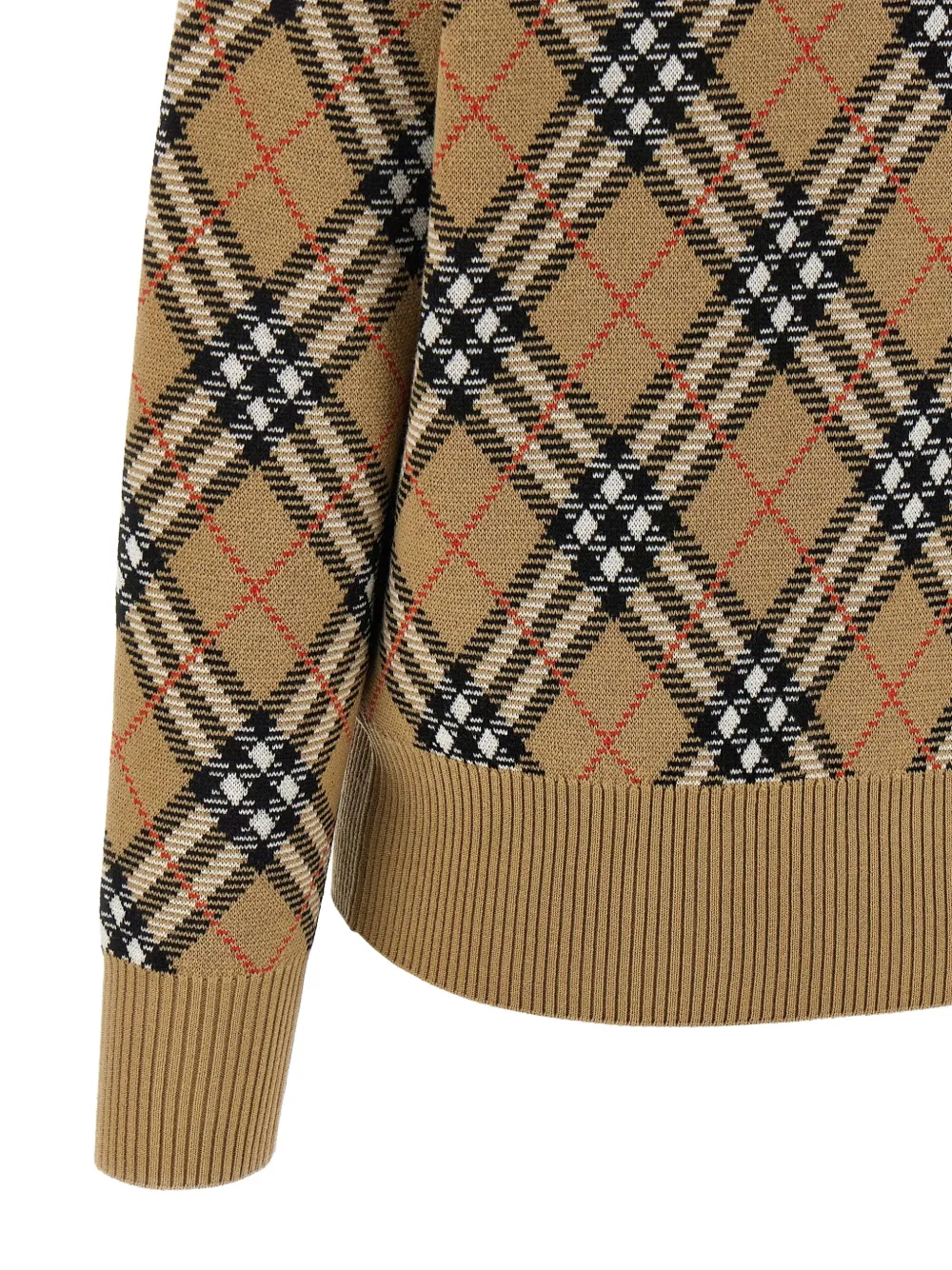 Burberry Geruite wollen trui Beige