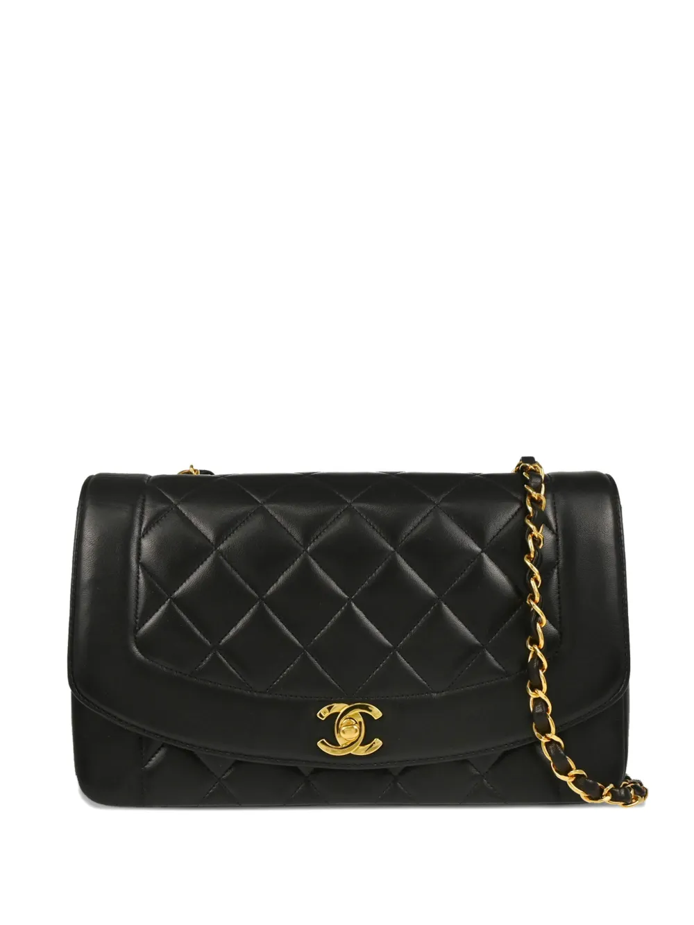 CHANEL Pre-Owned 1995 ダイアナ ショルダーバッグ M - ブラック CHANEL Pre-Owned 1995 ダイアナ ショルダーバッグ M - ブラック