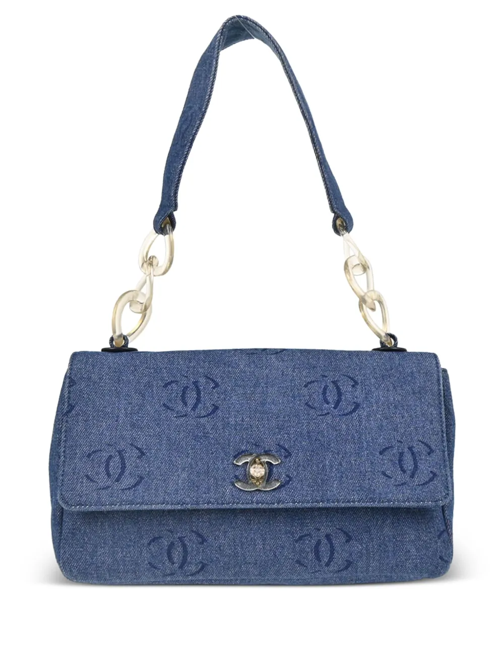 CHANEL Pre-Owned 2002 ココマーク デニムハンドバッグ - ブルー CHANEL Pre-Owned 2002 ココマーク デニムハンドバッグ - ブルー