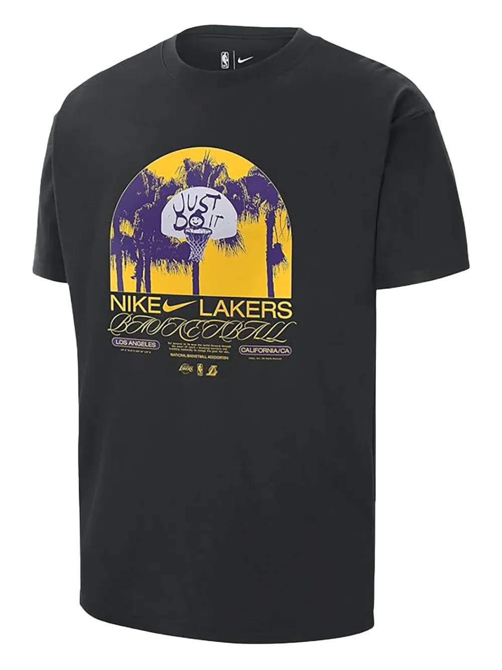 Nike NBA Los Angeles Courtside Max 90 T-shirt Zwart