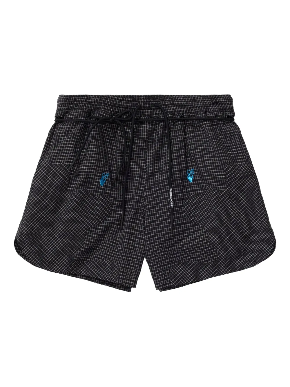 Nike x Off-White grid-pattern woven shorts Zwart