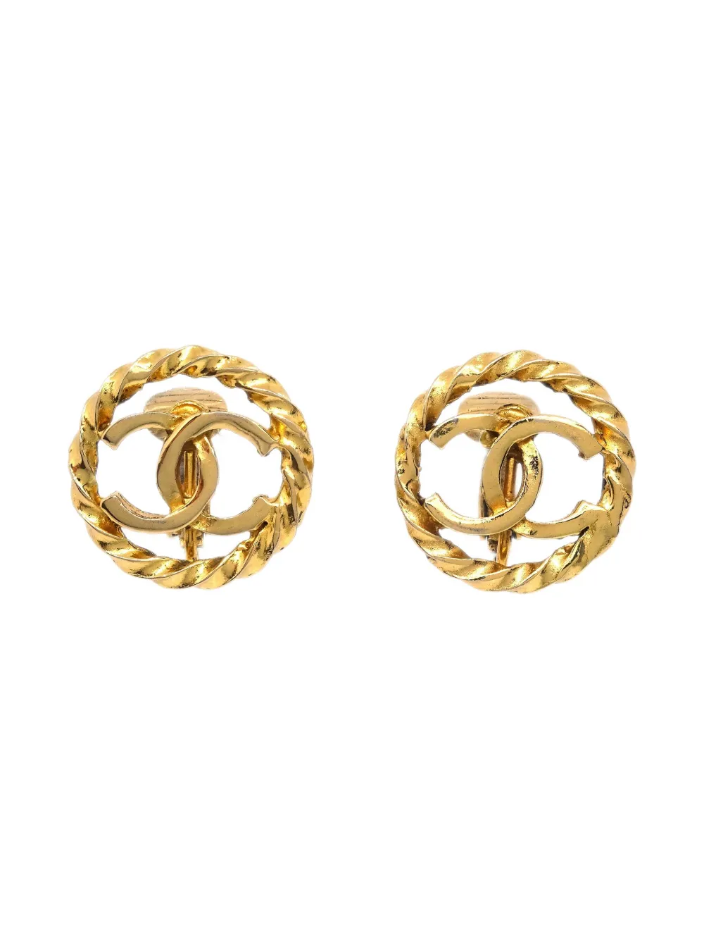 CHANEL Pre-Owned 1990-2000s Button clip-on earrings | Gold | Image 1