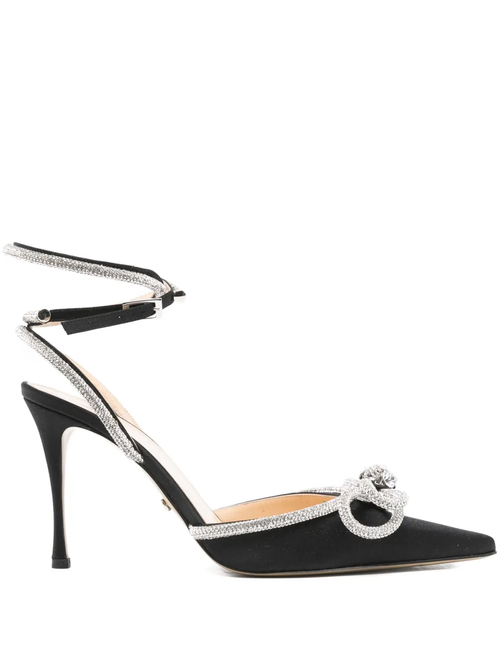 MACH & MACH 100mm crystal-embellished pumps Black