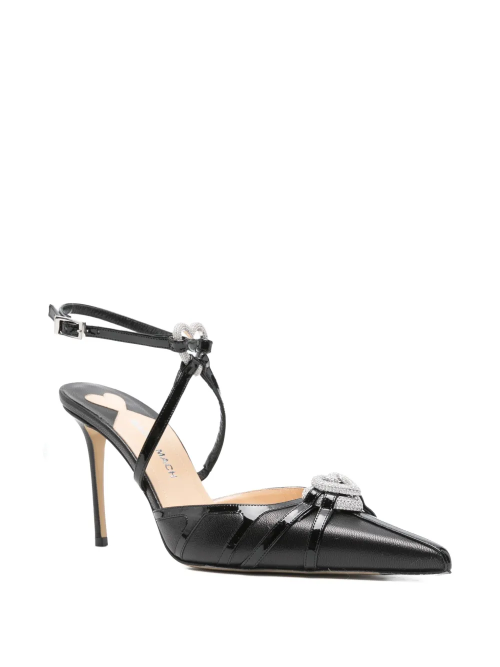 MACH 
MACH 100mm heart-embellished pumps Black