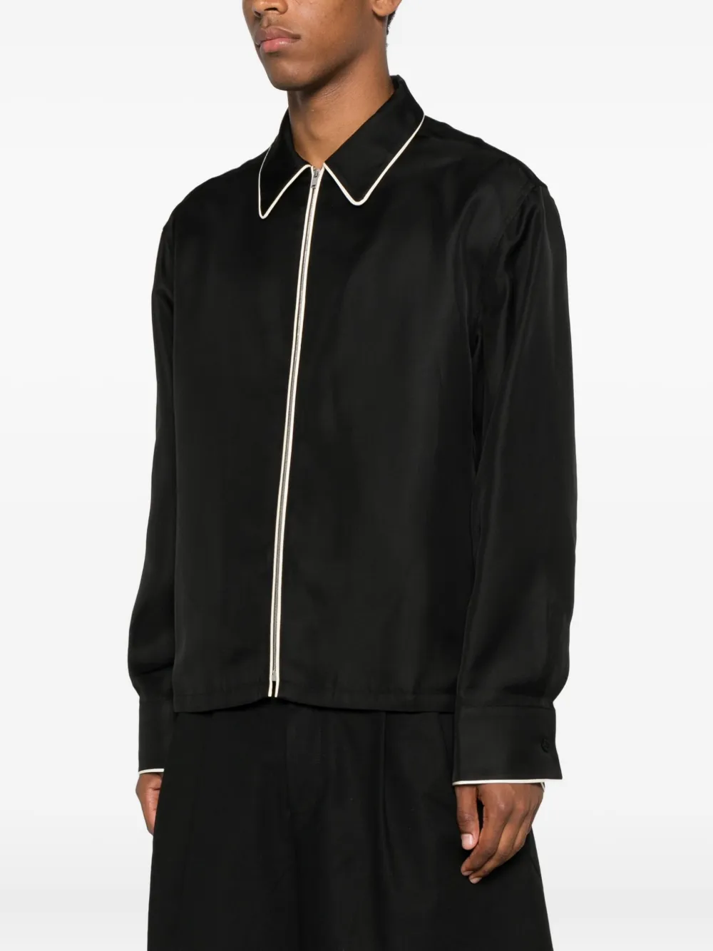 Jil Sander zip-front shirt Zwart