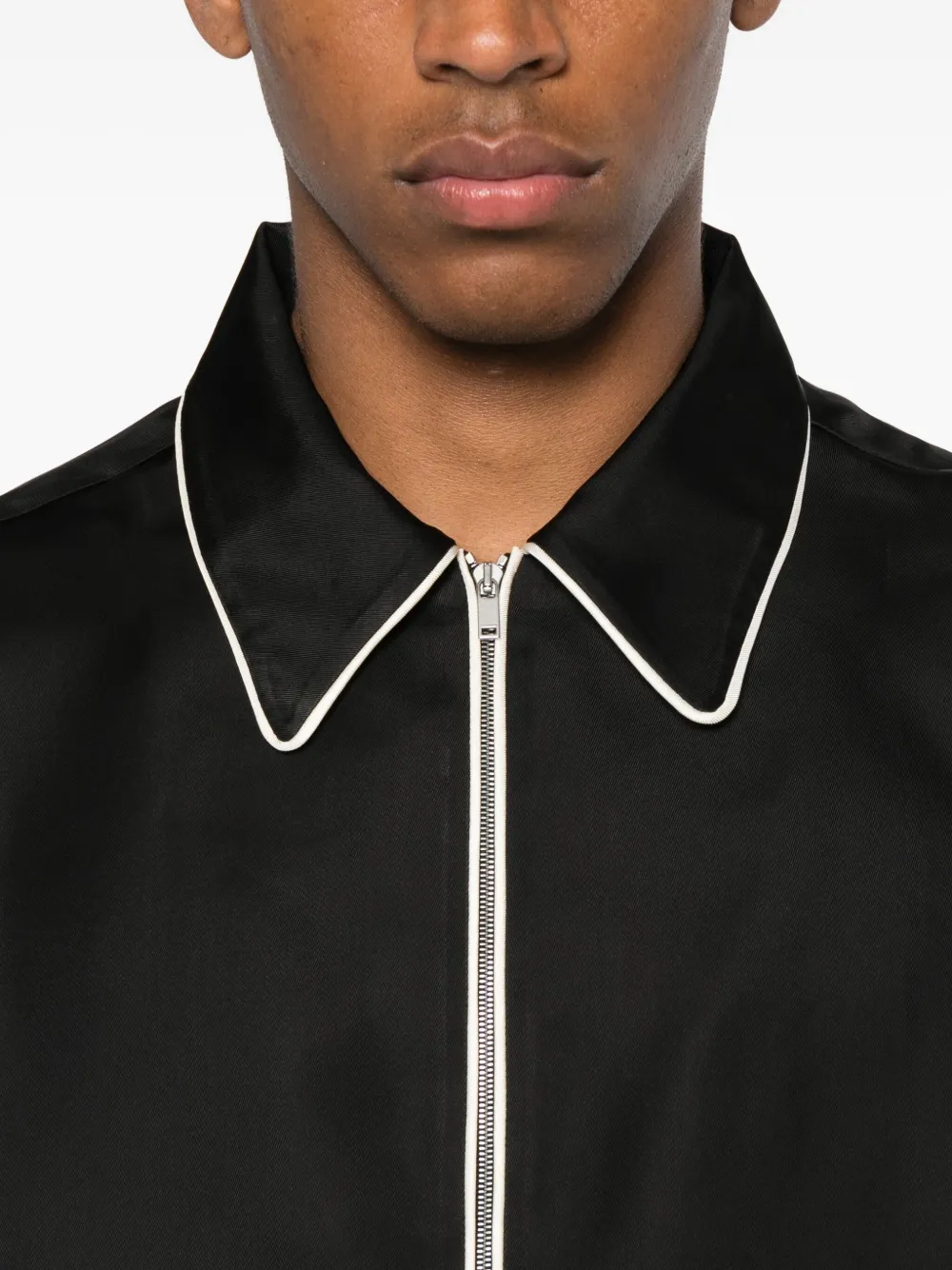 Jil Sander zip-front shirt Zwart