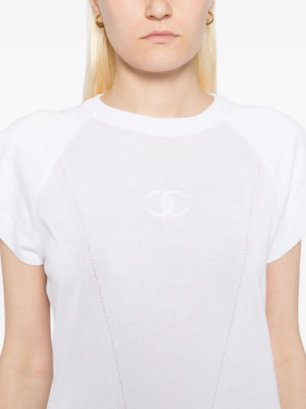 Pre-owned Chanel 1990-2000s Short-sleeved Top In White