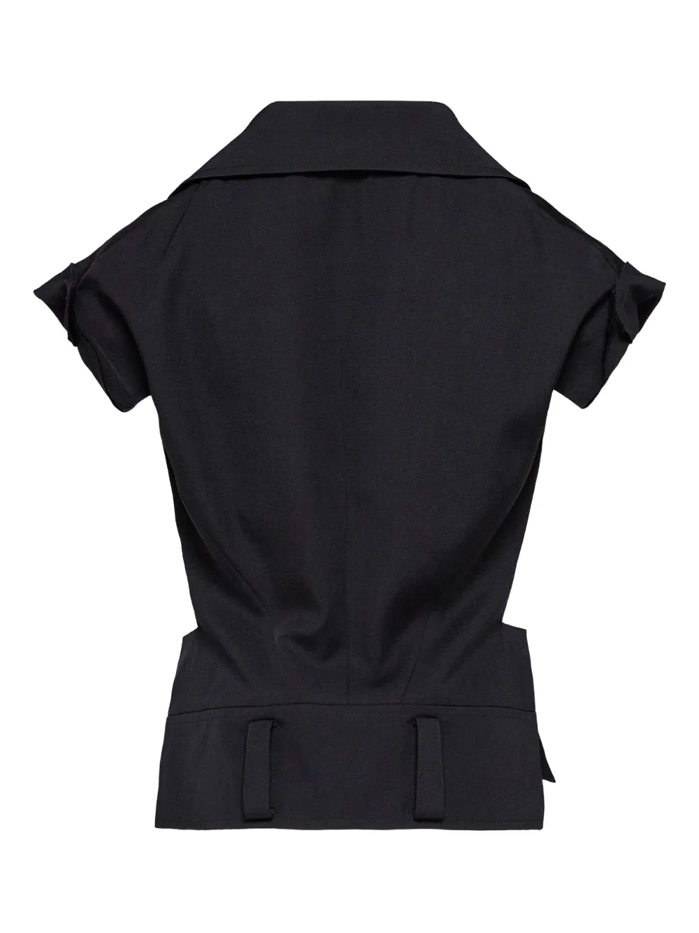 Y's short-sleeves zip-front jacket Zwart