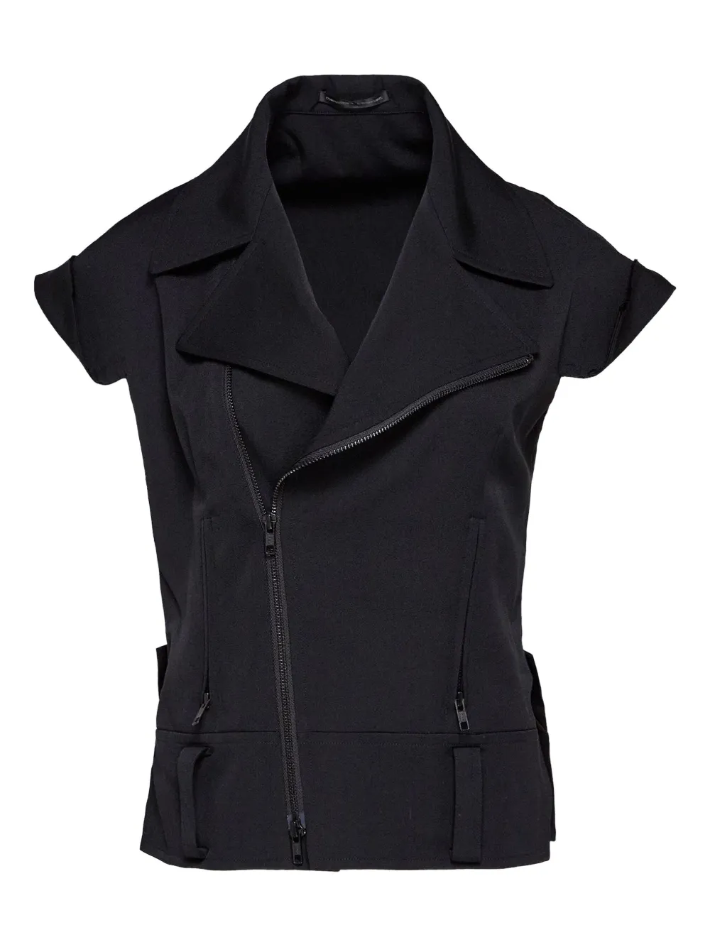 Y's short-sleeves zip-front jacket Zwart
