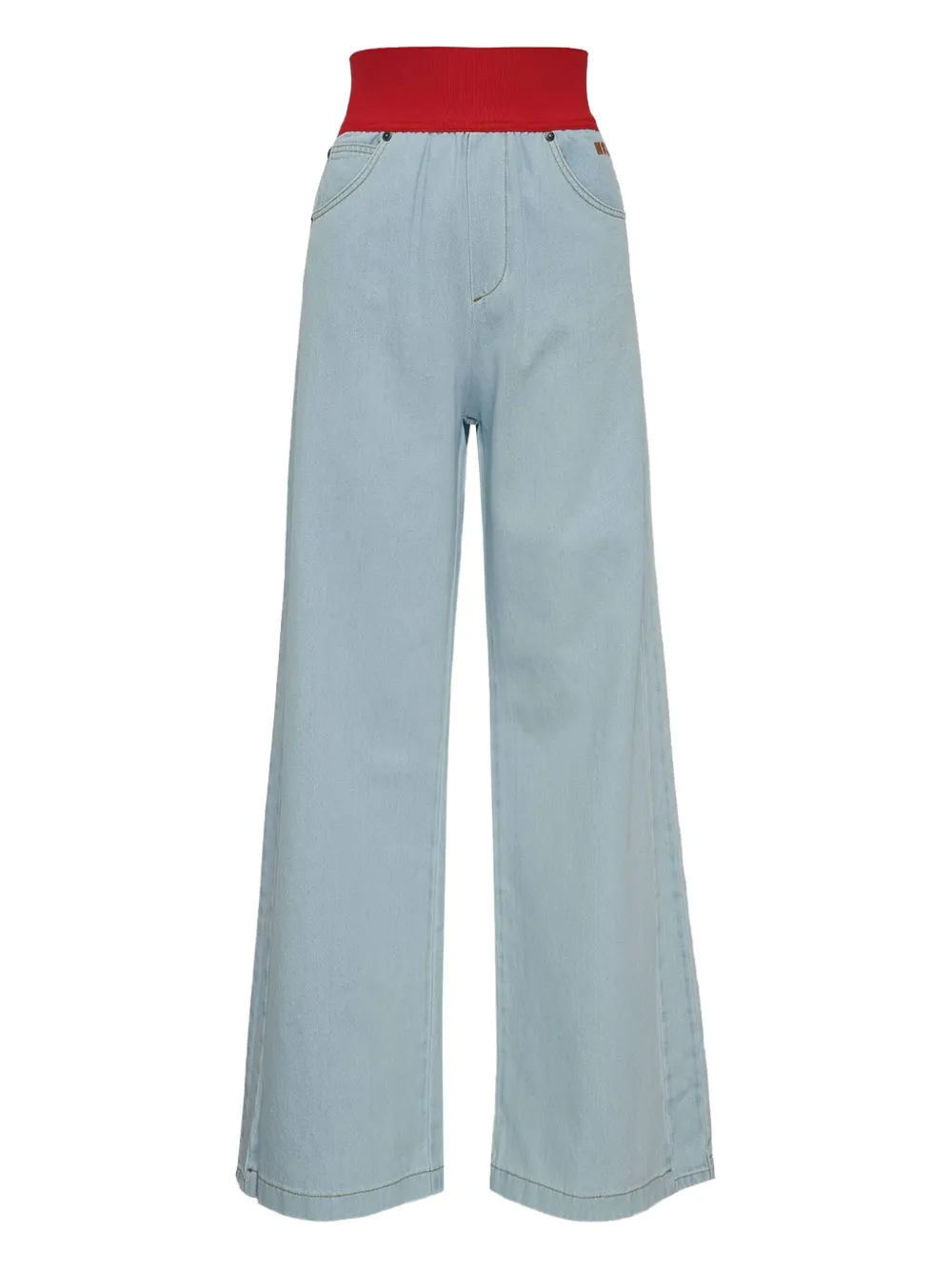 ribbed-waist jeans