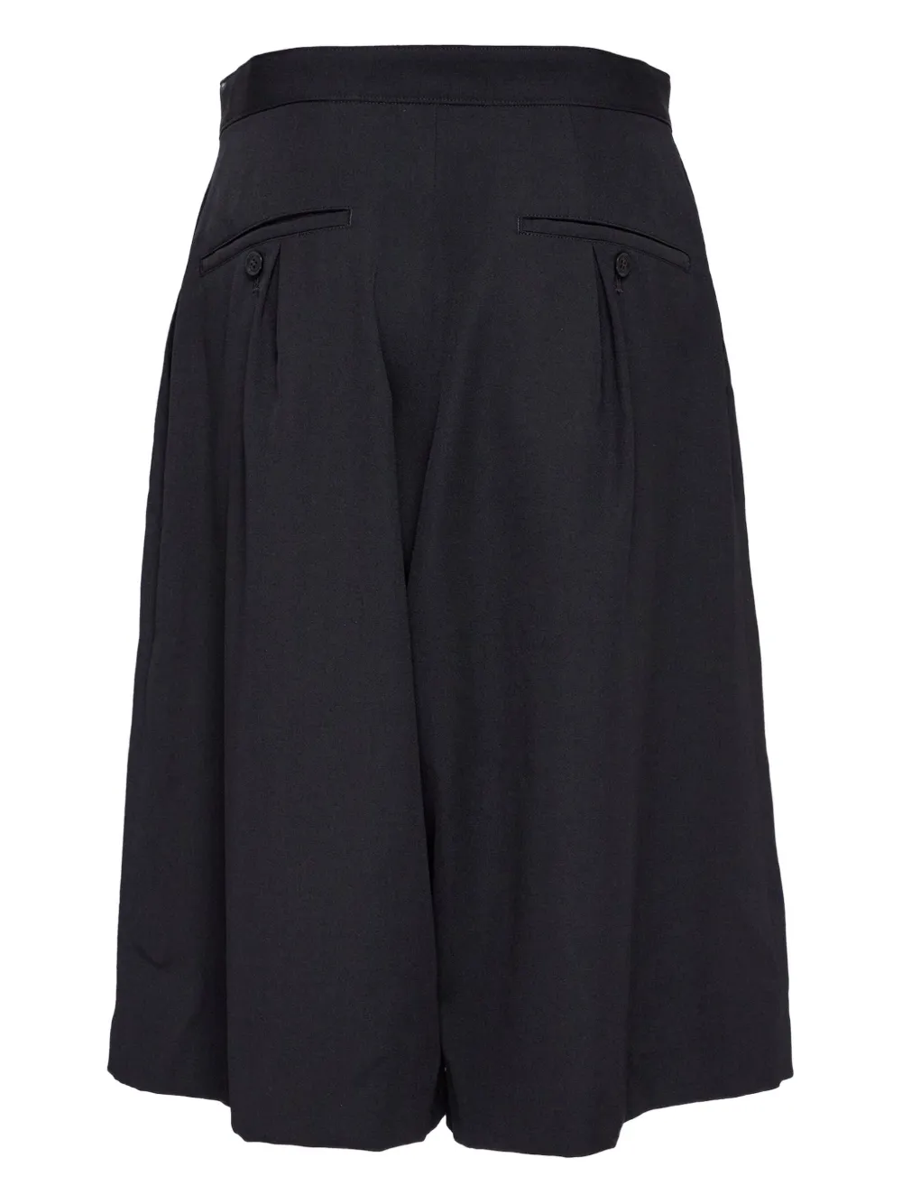 Y's pleated zip-detail shorts Zwart