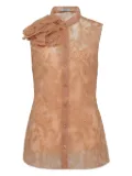 ERDEM ruffled lace top - Orange
