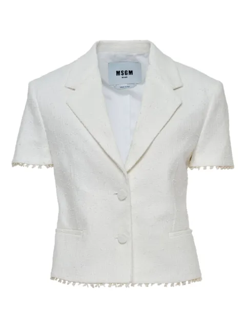 MSGM short-sleeve tweed jacket