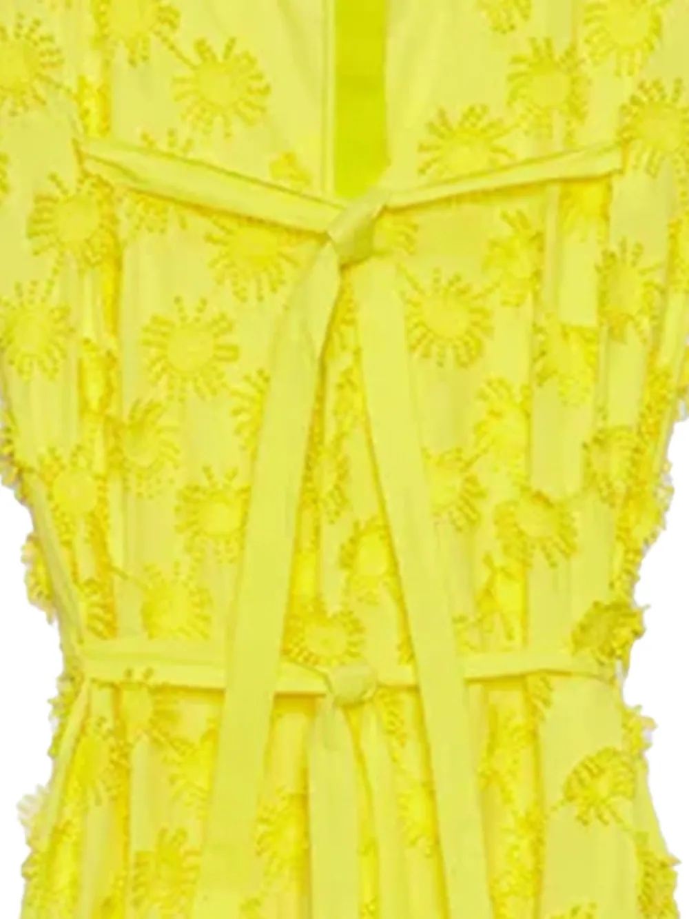 Msgm Floral-motif Sleeveless Midi Dress In Yellow