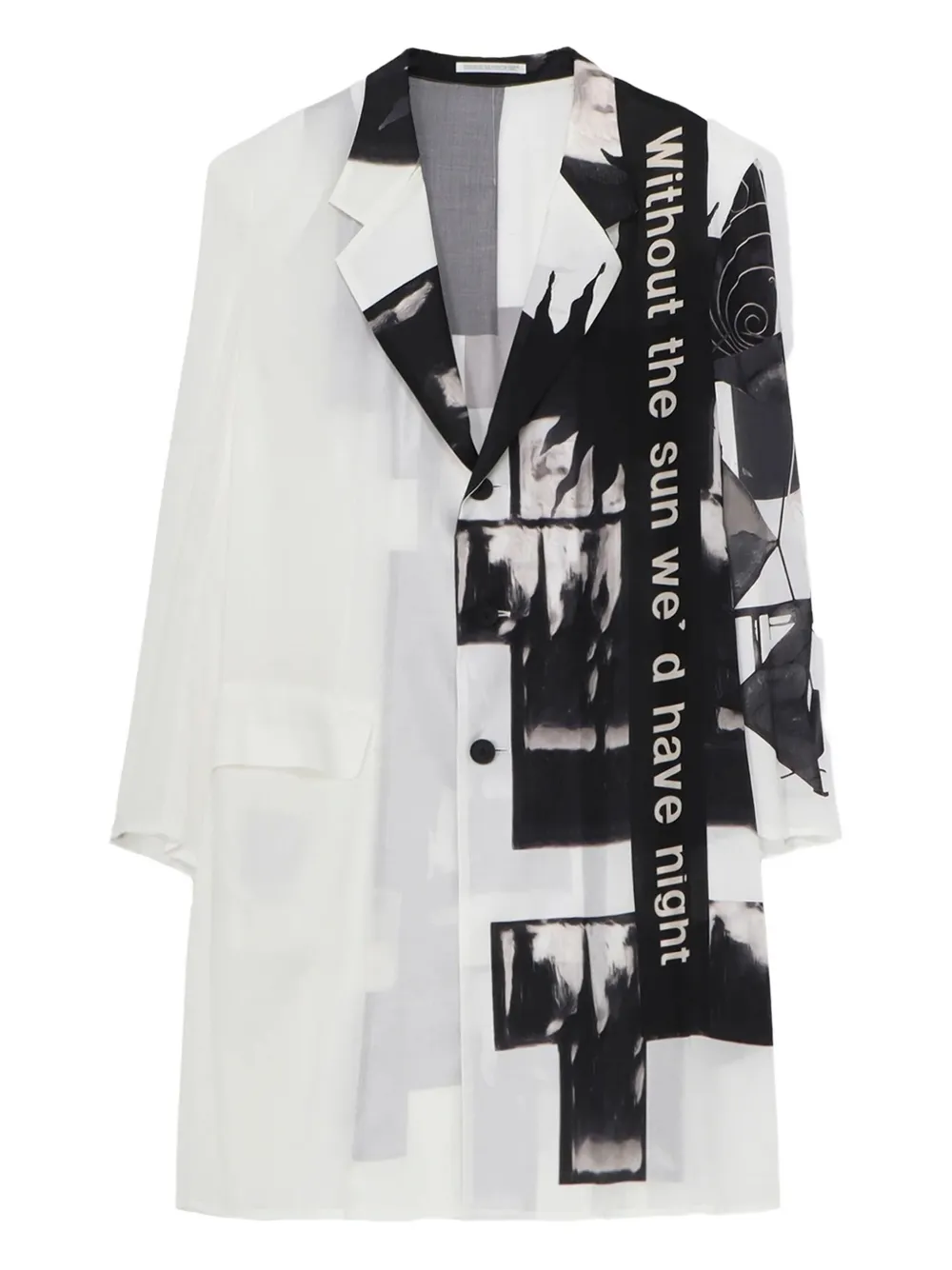 Yohji Yamamoto abstract-print coat - White