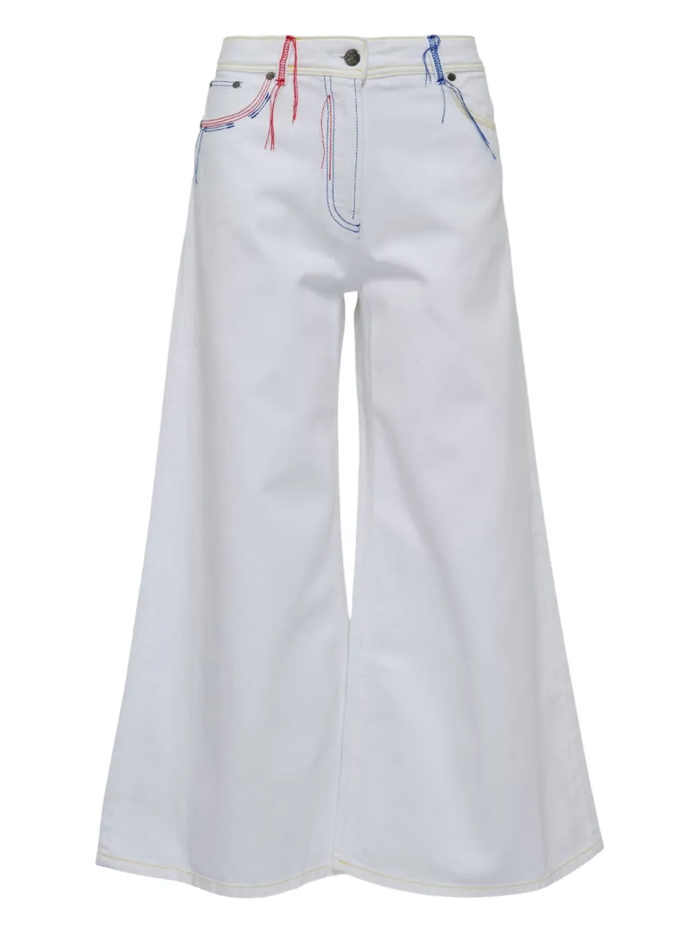 MSGM Pantaloni a gamba ampia - Bianco