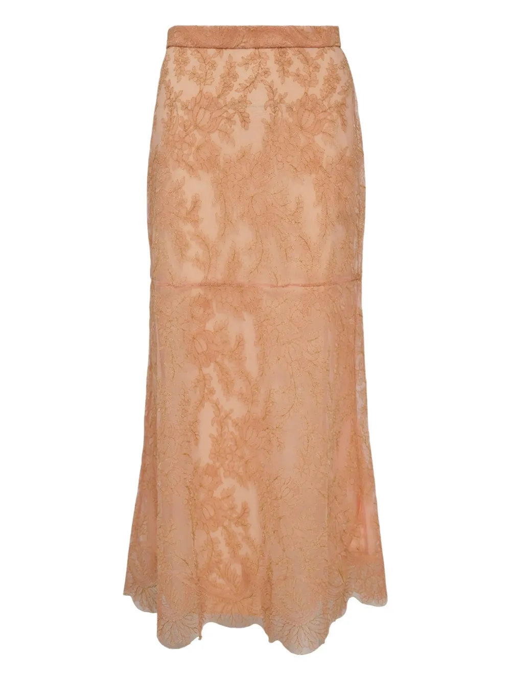 ERDEM lace-floral skirt Beige