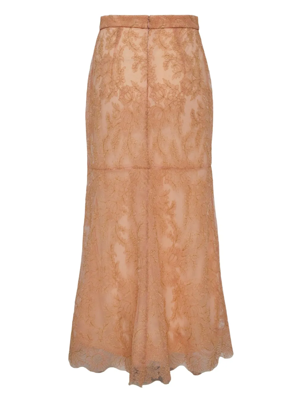 ERDEM lace-floral skirt Beige