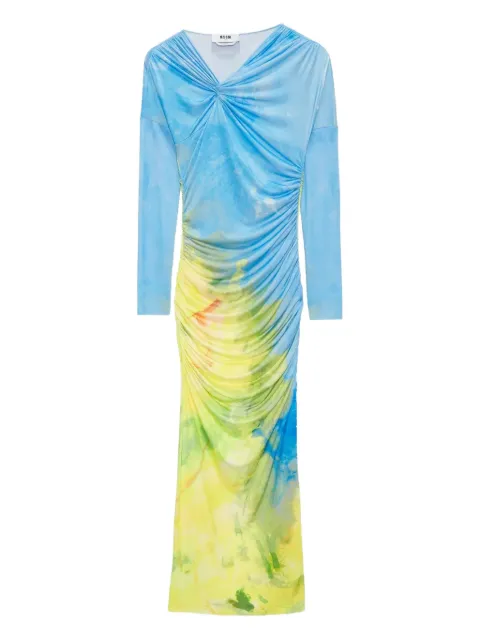 MSGM twisted-neck print dress