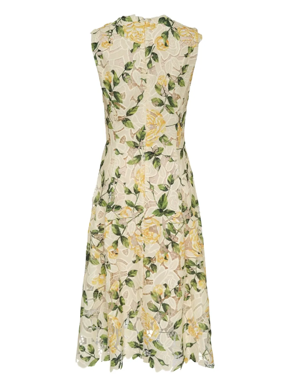 Oscar de la Renta Midi-jurk met bloemenprint - Geel