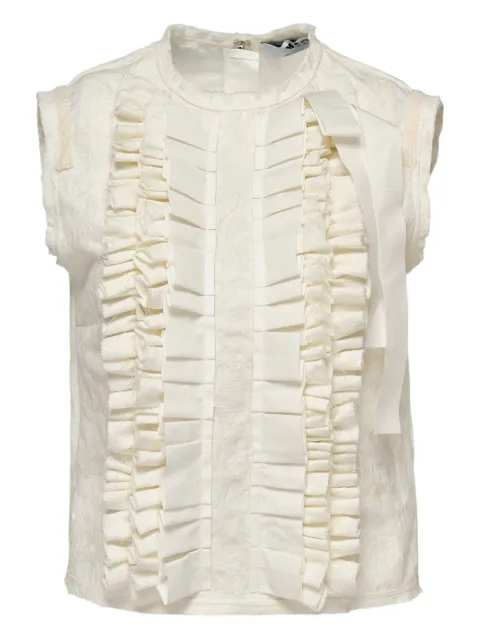 MSGM ruffled-front sleeveless blouse