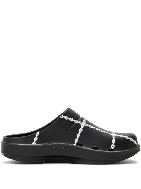 Undercover chain-print flat mules