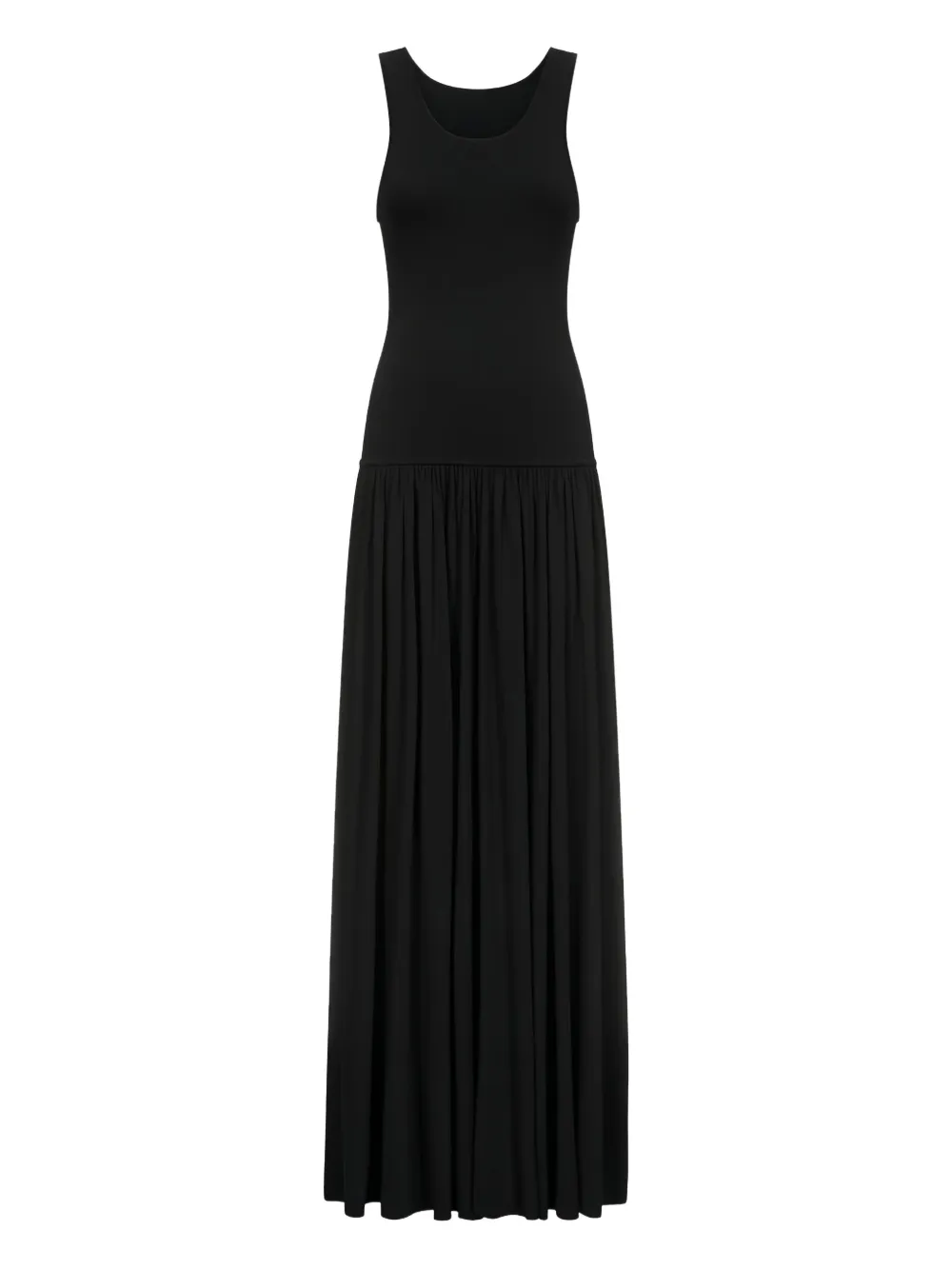 sleeveless gathered dress