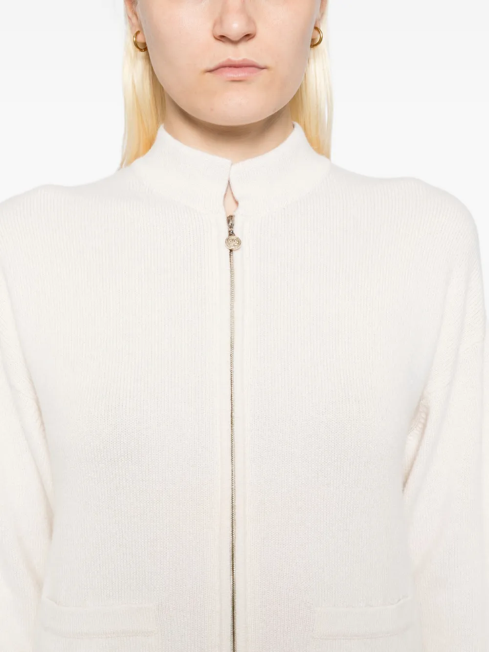 Pre-owned Chanel 2012-2013s Zipped Cardigan In Neutral