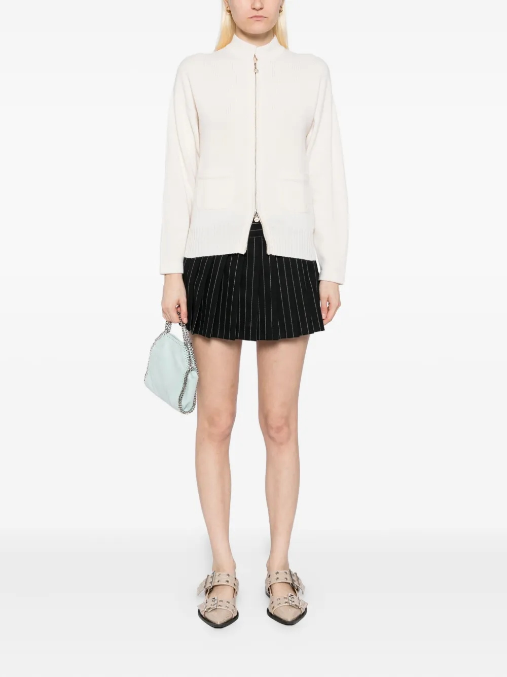 Pre-owned Chanel 2012-2013s Zipped Cardigan In Neutral