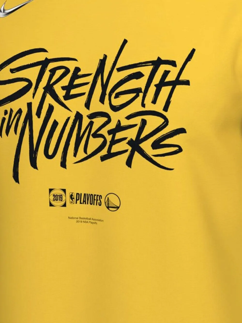 Nike NBA Golden State Warriors Dri-Fit "2019 Playoffs Bound Mantra" T-shirt Geel