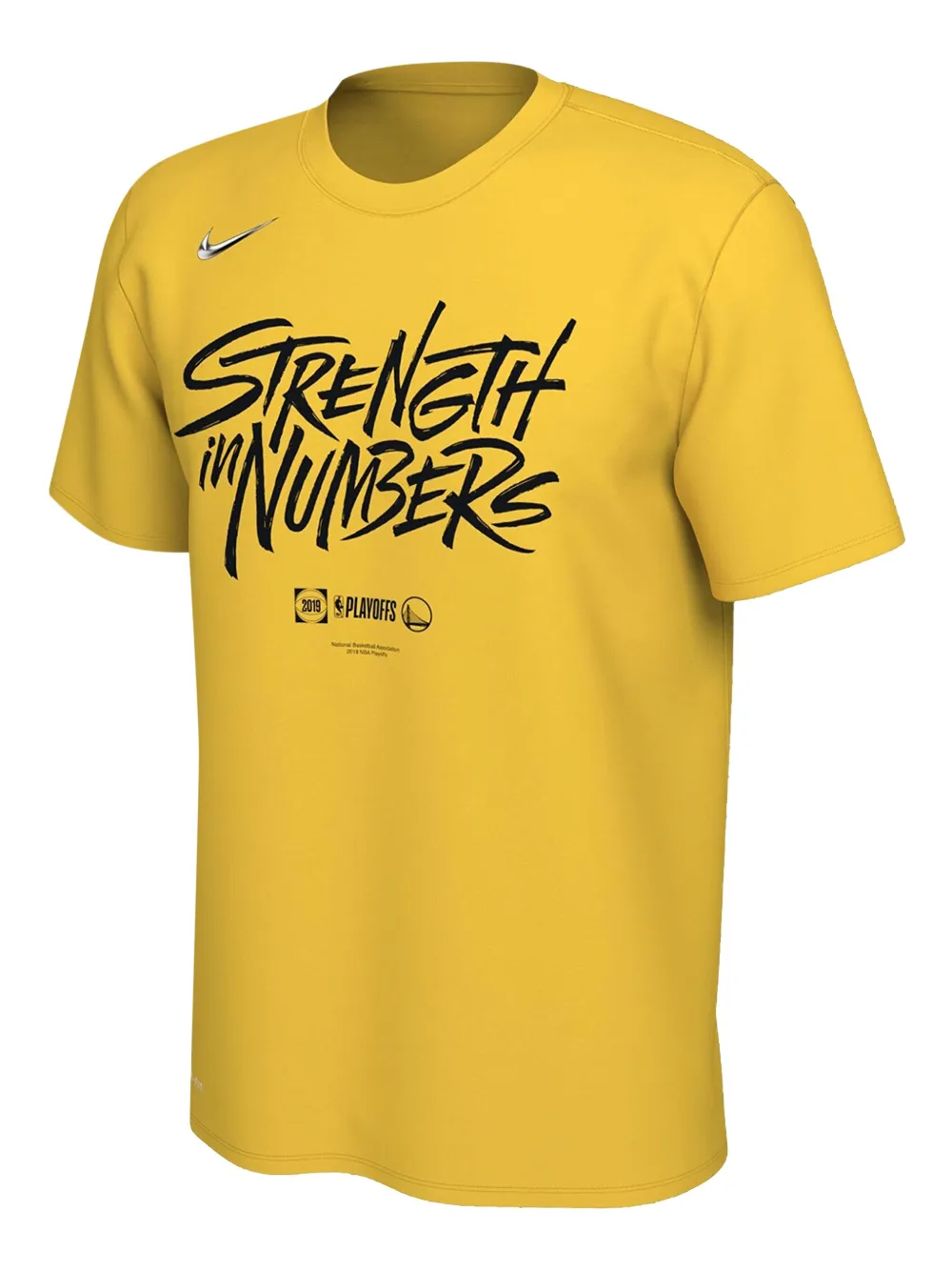 Nike NBA Golden State Warriors Dri-Fit "2019 Playoffs Bound Mantra" T-shirt Geel