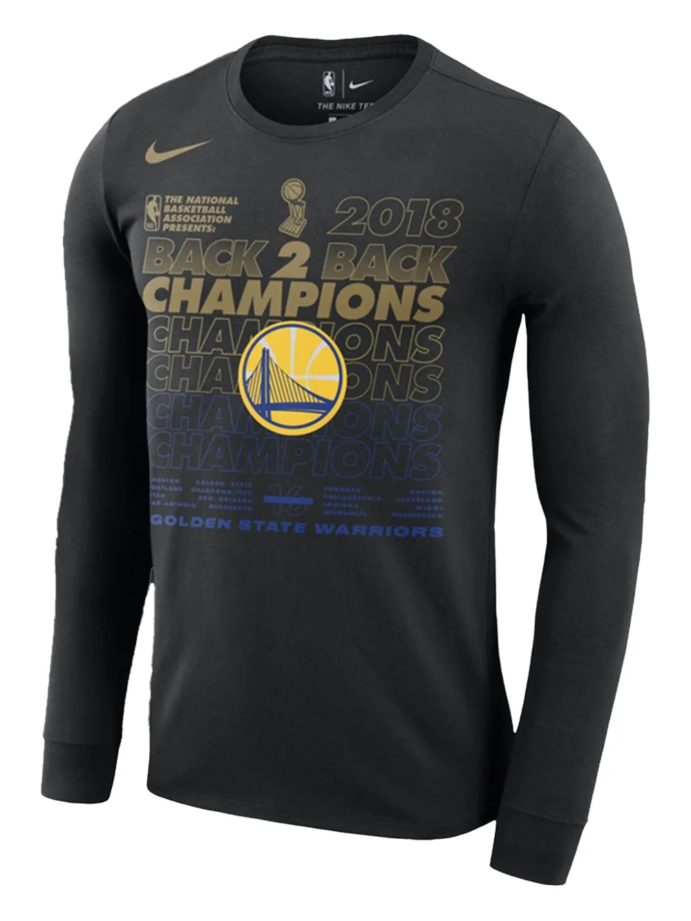 Nike NBA GSW 2018 "Finals Champions Locker Room" T-shirt Zwart