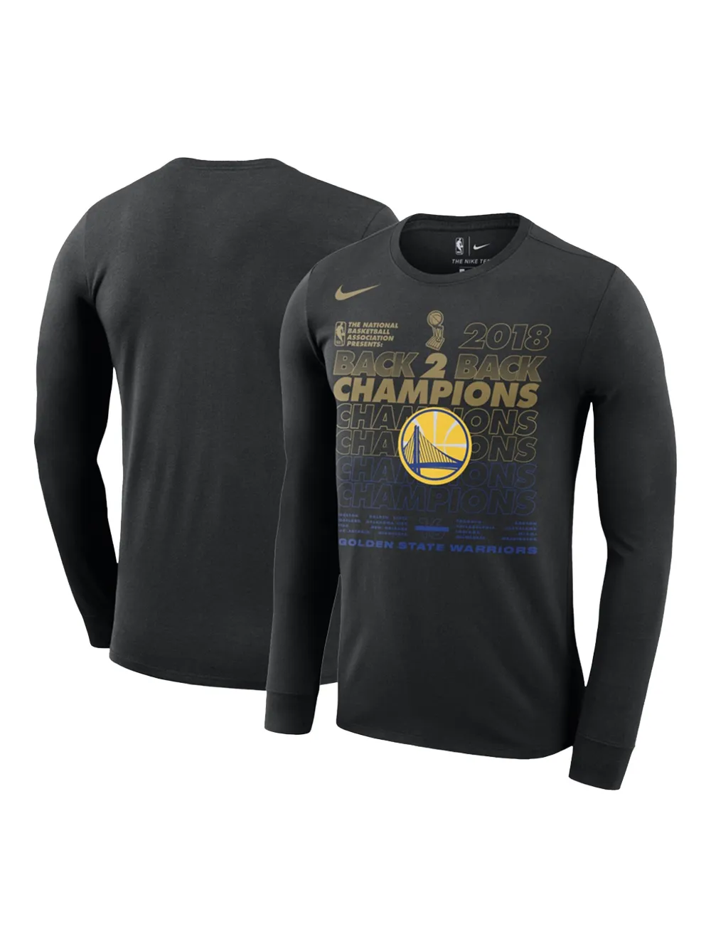 Nike NBA GSW 2018 "Finals Champions Locker Room" T-shirt Zwart