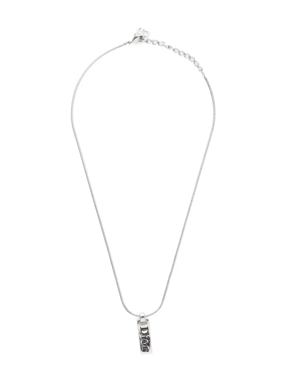Pre-owned Dior 1990-2000s Logo Plate Necklace