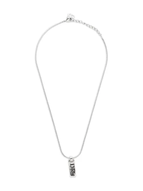Christian Dior Pre-Owned 1990-2000s logo plate necklace