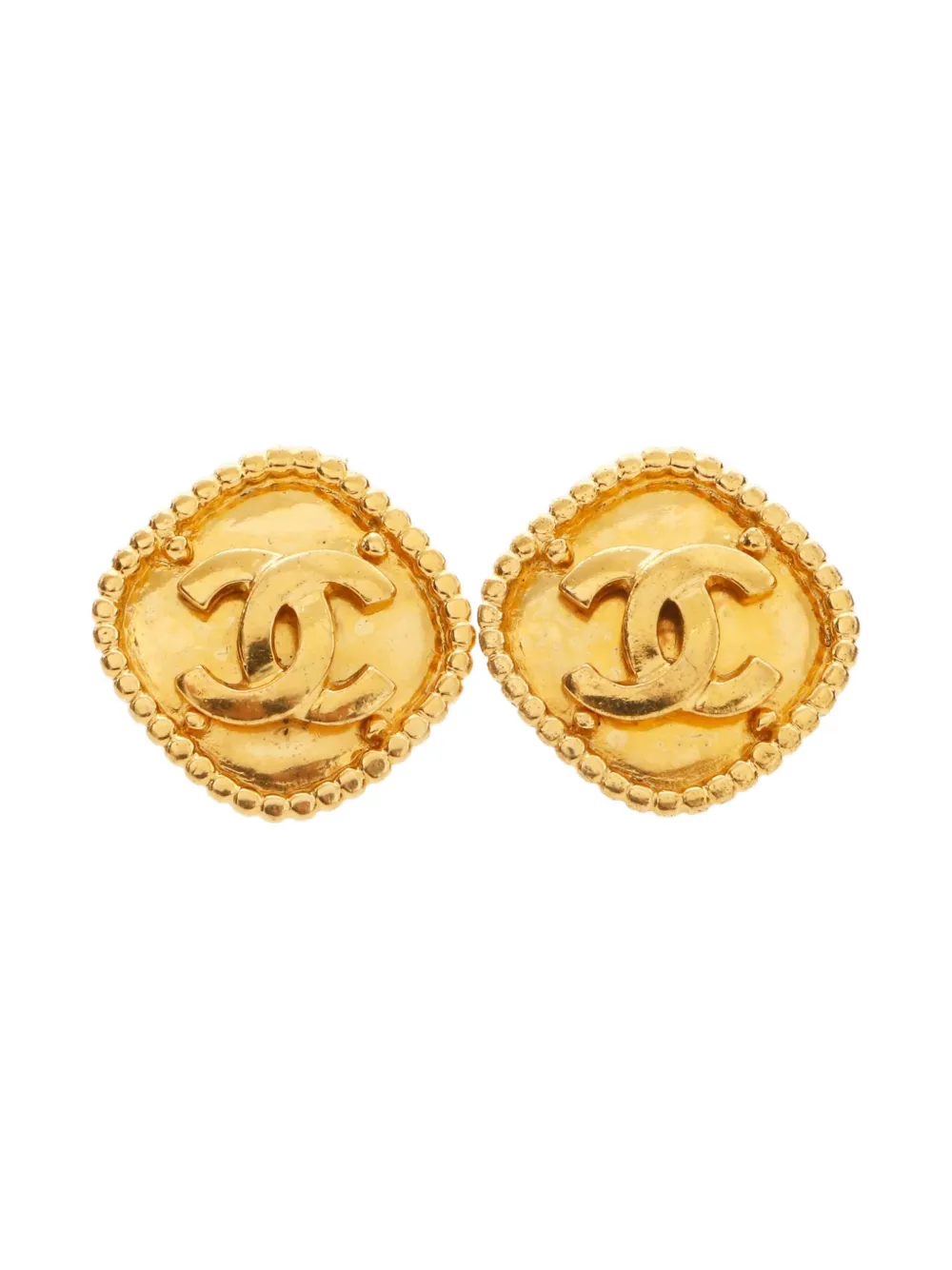 CHANEL Pre-Owned 1996 CC-mark clip-on earrings - ゴールドトーン CHANEL Pre-Owned 1996 CC-mark clip-on earrings - ゴールドトーン