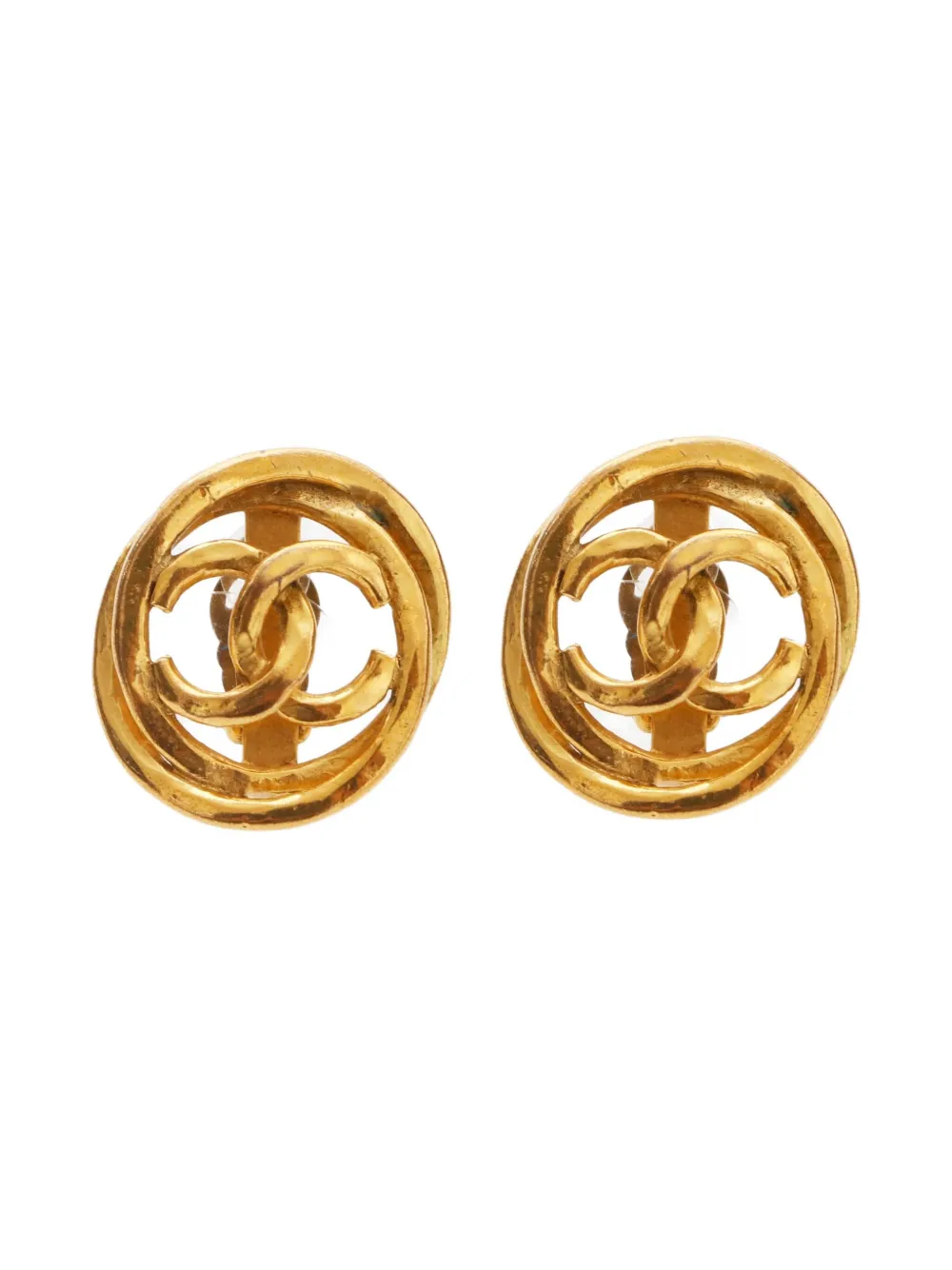 CHANEL Pre-Owned 1993 CC-mark clip-on earrings - ゴールドトーン CHANEL Pre-Owned 1993 CC-mark clip-on earrings - ゴールドトーン