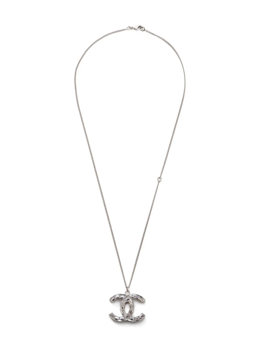 CHANEL Pre-Owned 2009 CC-mark rhinestone necklace - シルバートーン CHANEL Pre-Owned 2009 CC-mark rhinestone necklace - シルバートーン