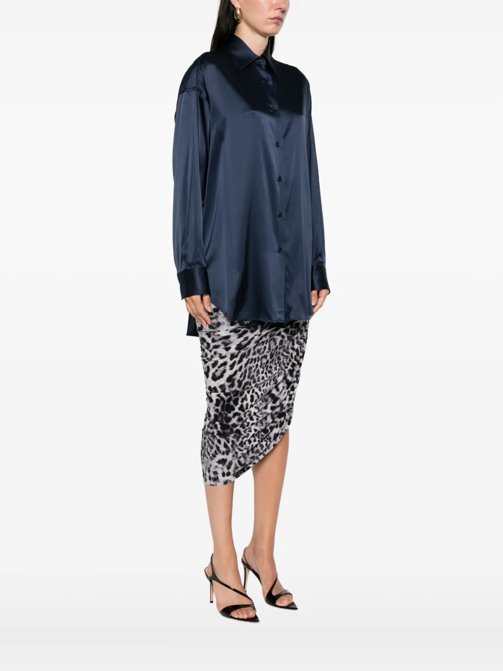 TOM FORD Blouse van zijdemix Blauw