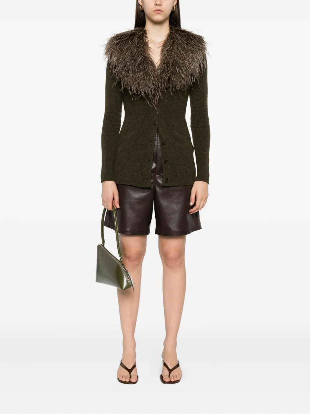 Blumarine feather-trimmed wool cardigan | Cardigans | Image 2