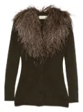 Blumarine feather-trimmed wool cardigan - Green