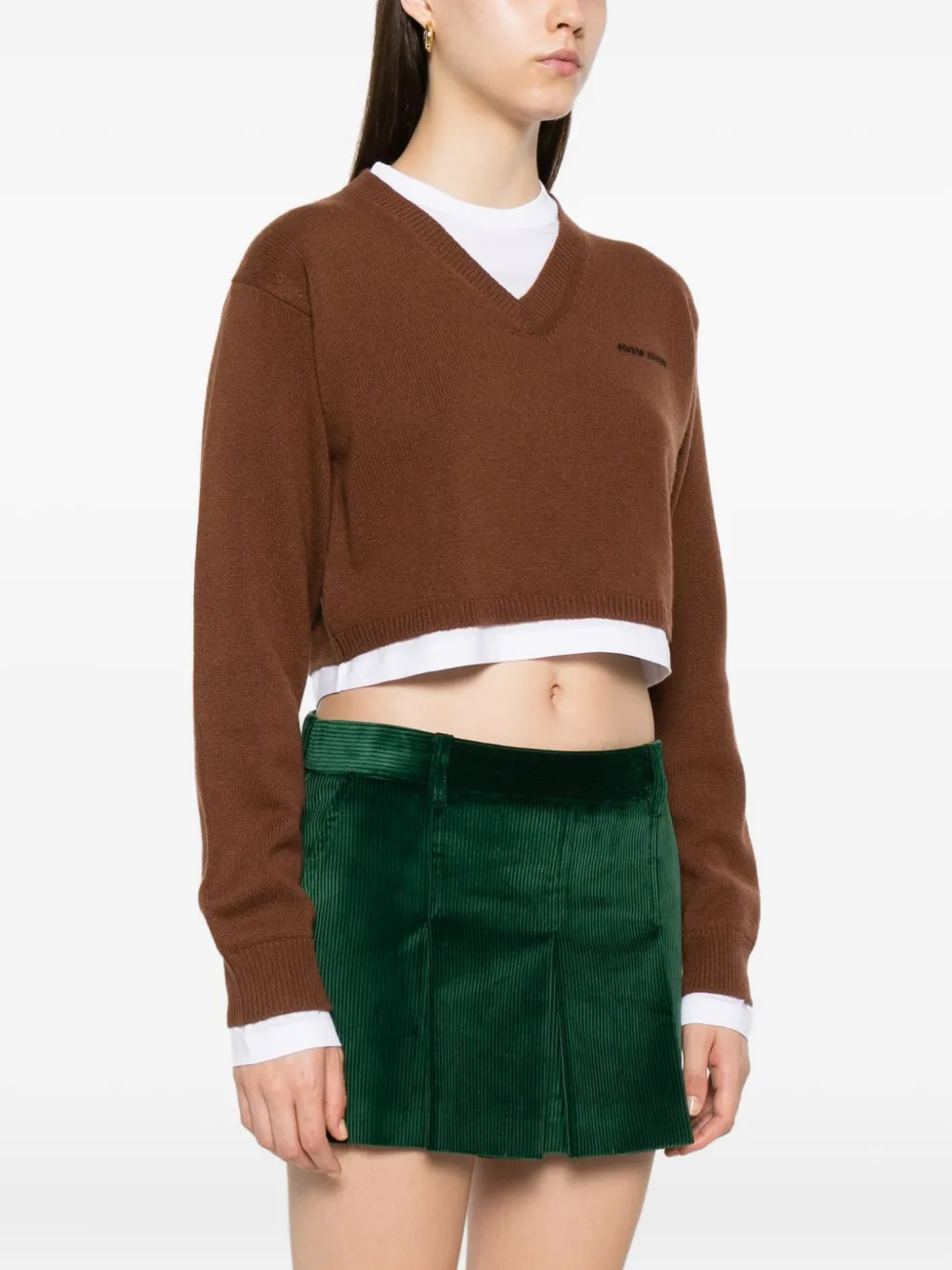 Miu Cropped trui Bruin